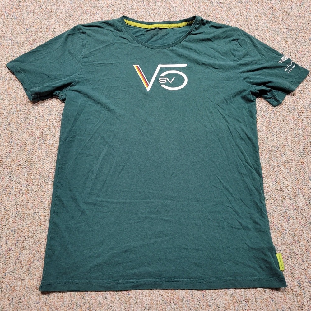 Aston Martin T-Shirt Mens Medium Green Sebastian Vettel SV5 F1 Formula One Team